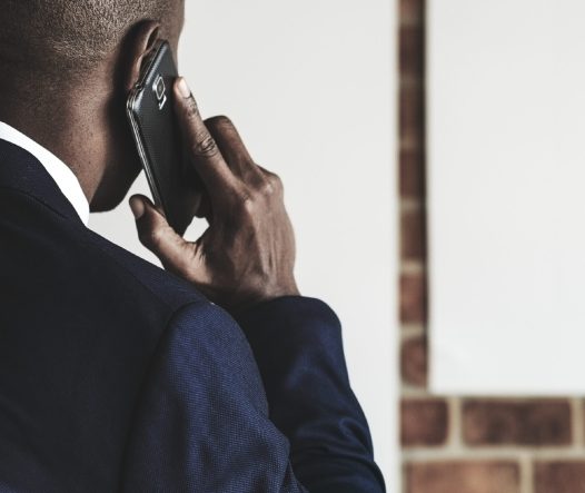 Young african american businessman on the phone